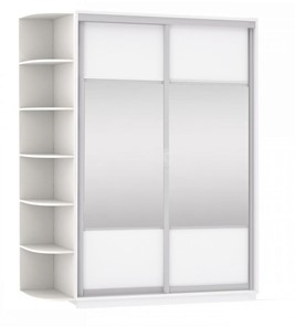Шкаф 2-дверный Экспресс (Комби), со стеллажом 1900x600x2400, белый снег в Березниках