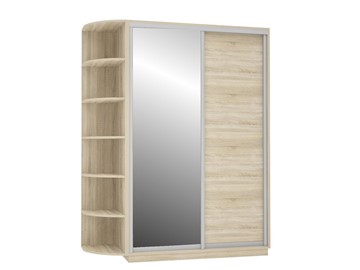 Шкаф 2-дверный Экспресс (ДСП/Зеркало), со стеллажом 1700х600х2400, дуб сонома в Перми - предосмотр