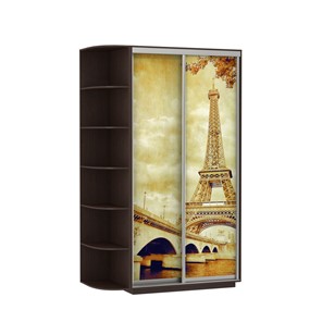 Шкаф 2-дверный Экспресс 1500x600x2400, со стеллажом, Париж/венге в Перми