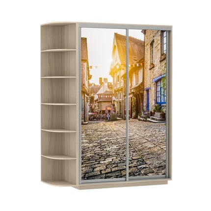 Шкаф 2-х створчатый Экспресс 1500x600x2200, со стеллажом, Улица/шимо светлый в Перми - изображение