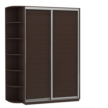 Шкаф двухдверный Экспресс (ДСП) со стеллажом 1500х600х2400, венге в Перми - изображение