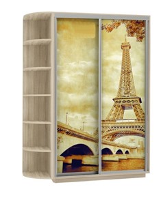Шкаф 2-створчатый Экспресс 1900x600x2200, со стеллажом, Париж/дуб сонома в Березниках