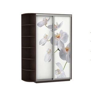Шкаф 2-х дверный Экспресс 1700x600x2400, со стеллажом, Орхидея белая/венге в Перми