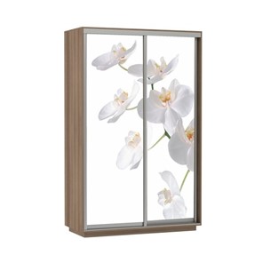 Шкаф 2-дверный Экспресс 1400x600x2400, Орхидея белая/шимо темный в Перми