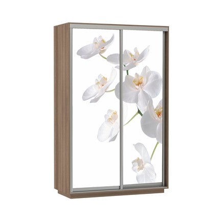 Шкаф 2-дверный Экспресс 1400x600x2200, Орхидея белая/шимо темный в Перми - изображение