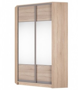 Шкаф угловой Аларти (YA-230х1250(602) (2) Вар. 4; двери D3+D3), с зеркалом в Перми