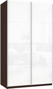 Шкаф Прайм (Белое стекло/Белое стекло) 1200x570x2300, венге в Перми