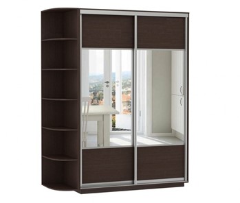 Шкаф 2-дверный Экспресс (Комби), со стеллажом 1700x600x2200, венге в Перми - предосмотр