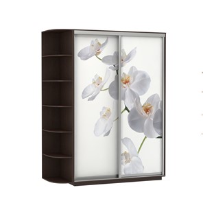 Шкаф двухдверный Экспресс 1900x600x2200, со стеллажом, Орхидея белая/венге в Перми - предосмотр
