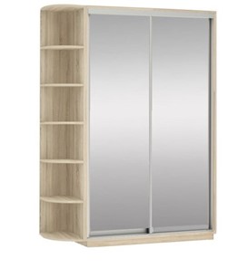 Шкаф 2-дверный Экспресс (2 зеркала), со стеллажом 1900x600x2200, дуб сонома в Перми - предосмотр