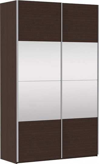 Шкаф 2-дверный Прайм (ДСП/Зеркало) 1400x570x2300, венге в Перми - изображение 2