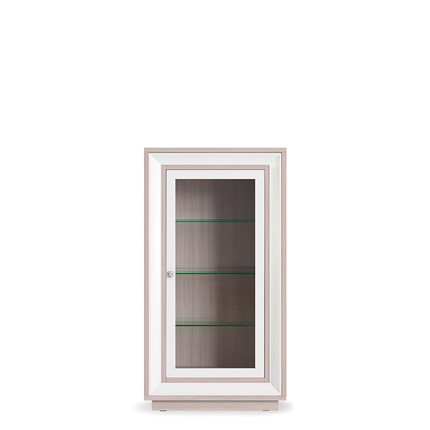 Шкаф низкий  (1 стеклодверь) Прато 776, Ясень светлый \ жемчуг в Перми - изображение
