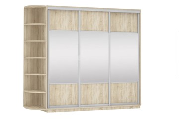 Шкаф трехдверный Экспресс (Комби), со стеллажом 2400х600х2200, дуб сонома в Березниках