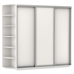 Шкаф 3-дверный Экспресс (ДСП), со стеллажом 2700х600х2200, белый снег в Перми - предосмотр