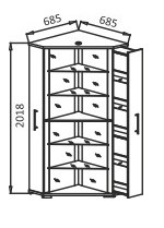 Угловой шкаф Витрина - 2 в Соликамске - изображение 2