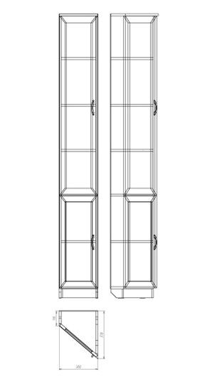 Шкаф распашной 209 левосторонний, цвет Дуб Сонома в Перми - изображение 1