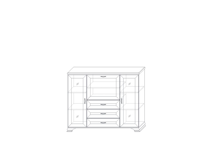 Низкий шкаф (2 стеклодвери) Сиена, Бодега белый / патина золото в Березниках - изображение 1