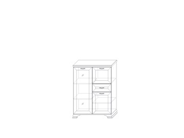Низкий шкаф (1 стеклодверь) Сиена, Бодега белый / патина золото в Березниках - предосмотр 1