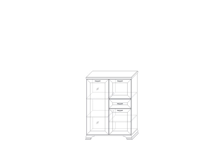 Низкий шкаф (1 стеклодверь) Сиена, Бодега белый / патина золото в Березниках - изображение 1