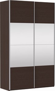 Шкаф двухдверный Прайм (ДСП/Зеркало) 1200x570x2300, венге в Перми - предосмотр 2