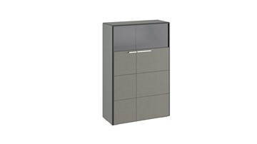 Распашной шкаф Наоми комбинированный двухстворчатый, цвет Фон серый, Джут ТД-208.07.29 в Перми