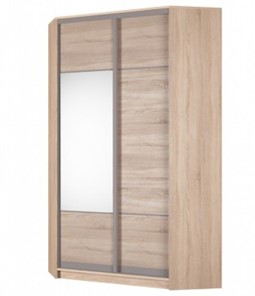 Угловой шкаф Аларти (YA-230х1250(602) (2) Вар. 2; двери D3+D4), с зеркалом в Перми - предосмотр
