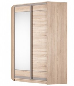 Угловой шкаф Аларти (YA-230х1400(602) (4) Вар. 5; двери D1+D2), с зеркалом в Соликамске - предосмотр