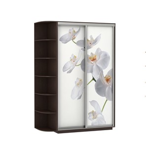 Шкаф 2-створчатый Экспресс 1500x600x2200, со стеллажом, Орхидея белая/венге в Перми