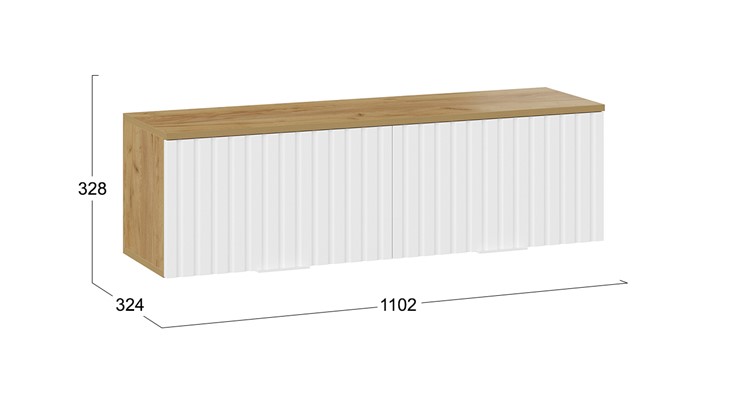 Настенный шкаф Хилтон 1100 (Дуб Крафт Золотой/Белый матовый) в Кунгуре - изображение 4