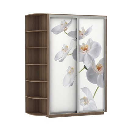 Шкаф Экспресс 1500x600x2200, со стеллажом, Орхидея белая/шимо темный в Перми - изображение