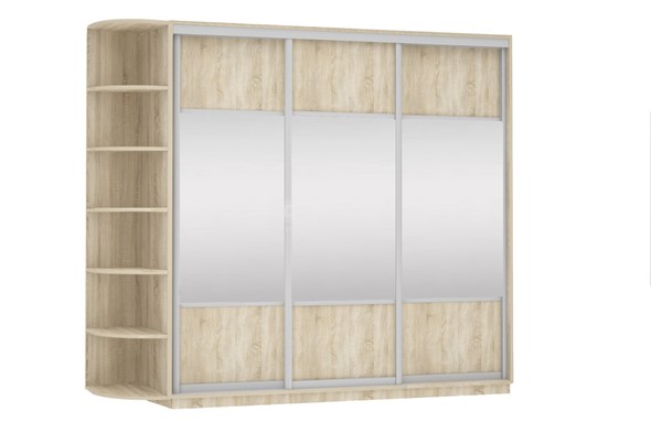 Шкаф Экспресс (Комби), со стеллажом 2700х600х2400, дуб сонома в Перми - изображение