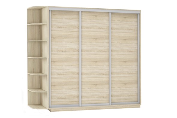 Шкаф 3-х дверный Экспресс (ДСП), со стеллажом 2100х600х2200, дуб сонома в Перми - изображение