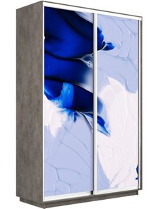 Шкаф 2-х створчатый Экспресс 1200x450x2200, Абстракция бело-голубая/бетон в Перми