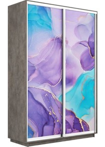 Шкаф Экспресс 1200x450x2200, Абстракция фиолетовая/бетон в Перми - предосмотр