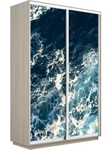 Шкаф 2-дверный Экспресс 1200x450x2200, Морские волны/шимо светлый в Перми - предосмотр
