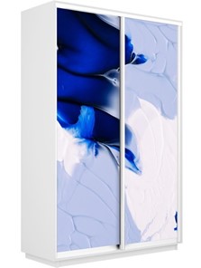 Шкаф 2-створчатый Экспресс 1200x450x2400, Абстракция бело-голубая/белый снег в Перми - предосмотр
