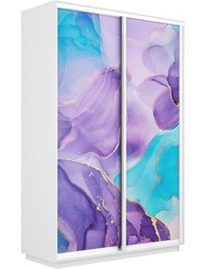 Шкаф 2-створчатый Экспресс 1200x450x2400, Абстракция фиолетовая/белый снег в Перми - предосмотр