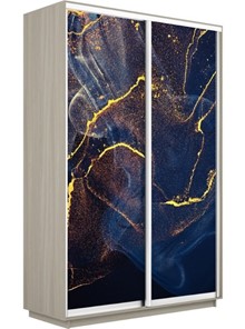 Шкаф 2-дверный Экспресс 1200x450x2400, Абстракция золотая пыль/шимо светлый в Перми - предосмотр