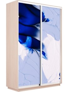 Шкаф Экспресс 1200x600x2200, Абстракция бело-голубая/дуб молочный в Перми - предосмотр