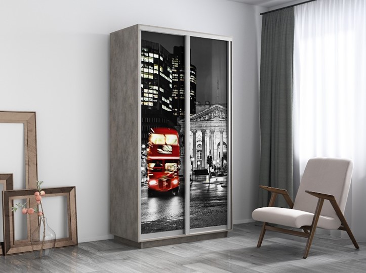Шкаф 2-дверный Экспресс 1400x600x2400, Ночной Лондон/бетон в Перми - изображение 3