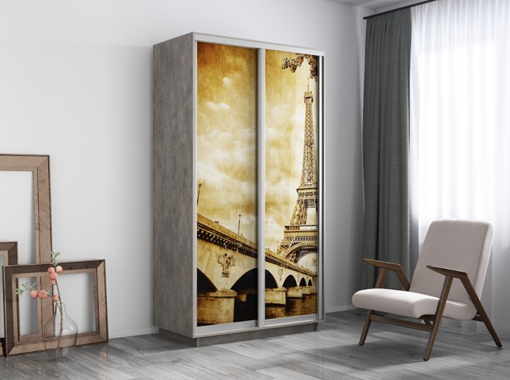 Шкаф 2-створчатый Экспресс 1200x600x2200, Париж/бетон в Перми - изображение 3