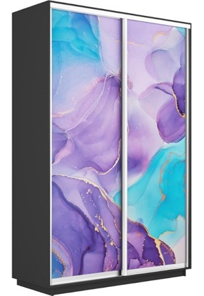 Шкаф Экспресс 1400x450x2200, Абстракция фиолетовая/серый диамант в Перми - изображение