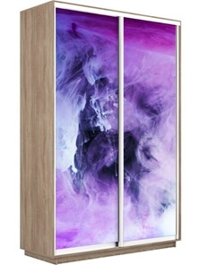 Шкаф 2-дверный Экспресс 1400x450x2200, Фиолетовый дым/дуб сонома в Перми