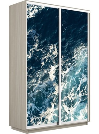 Шкаф 2-створчатый Экспресс 1400x450x2400, Морские волны/шимо светлый в Перми - изображение