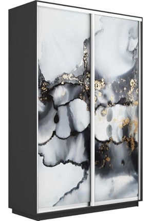Шкаф 2-х дверный Экспресс 1400x600x2200, Абстракция серая/серый диамант в Перми - изображение
