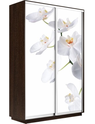 Шкаф-купе двухдверный Экспресс 1400x600x2200, Орхидея белая/венге в Перми - изображение