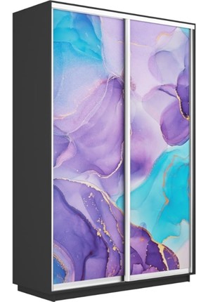 Шкаф Экспресс 1400x600x2400, Абстракция фиолетовая/серый диамант в Перми - изображение