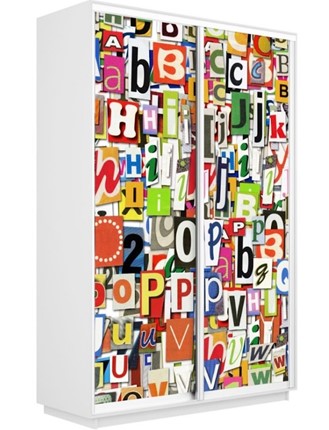 Шкаф Экспресс 1400x600x2400, Буквы/белый снег в Перми - изображение