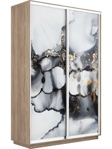 Шкаф 2-дверный Экспресс 1600x450x2400, Абстракция серая/дуб сонома в Перми
