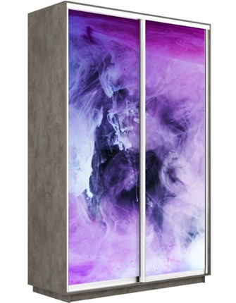 Шкаф 2-створчатый Экспресс 1600x450x2400, Фиолетовый дым/бетон в Перми - изображение
